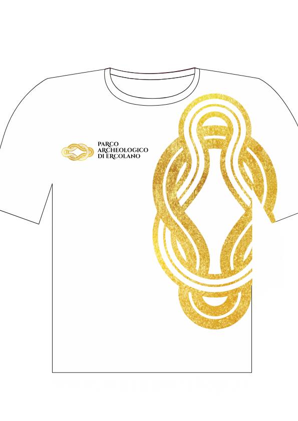 T-Shirt Nodo Ercolano in Gold – Symbol für Eleganz und Geschichte