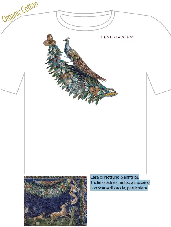 T-Shirt Herren Pfau Herculaneum – Eleganz und Symbol der Ewigkeit