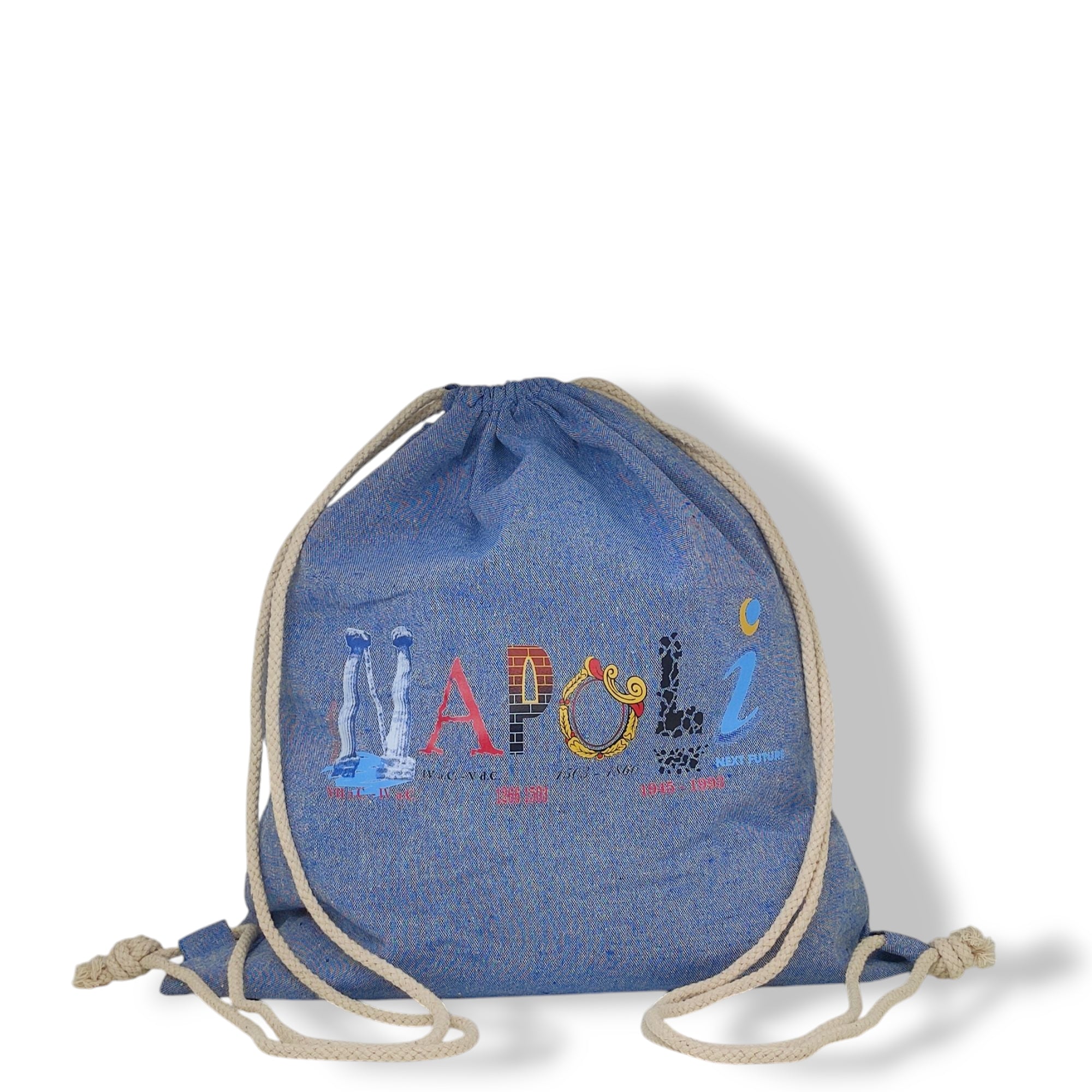 Cotton Backpack with Drawstrings – Tribute to Naples and the Art of Quirino Cipolla | Made in Italy