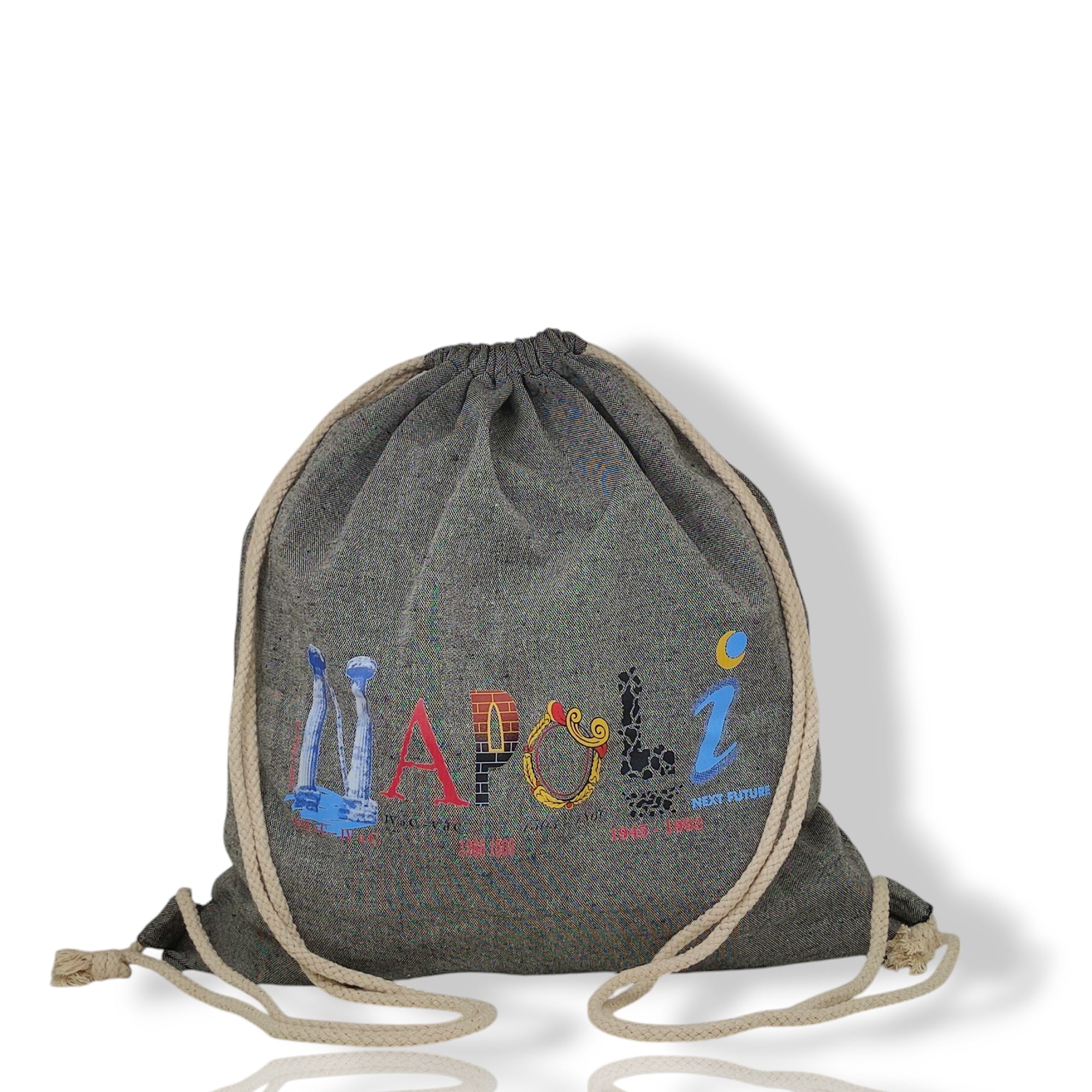 Cotton Backpack with Drawstrings – Tribute to Naples and the Art of Quirino Cipolla | Made in Italy