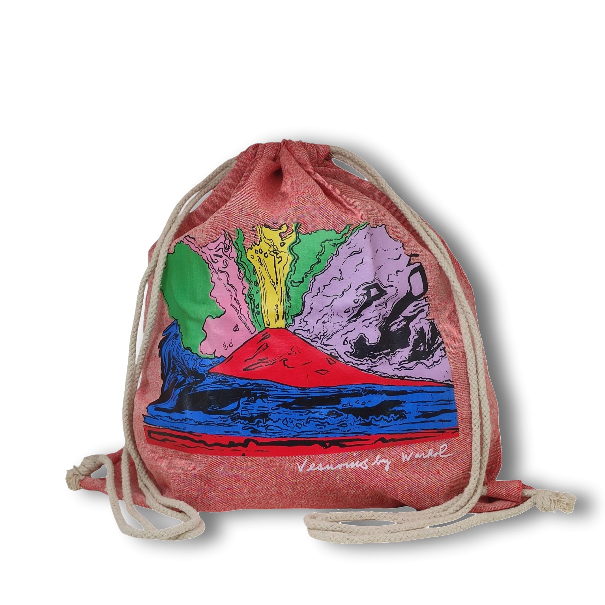 Cotton Backpack "Vesuvius" – Inspired by Andy Warhol, Vibrant Print and Made in Italy Quality