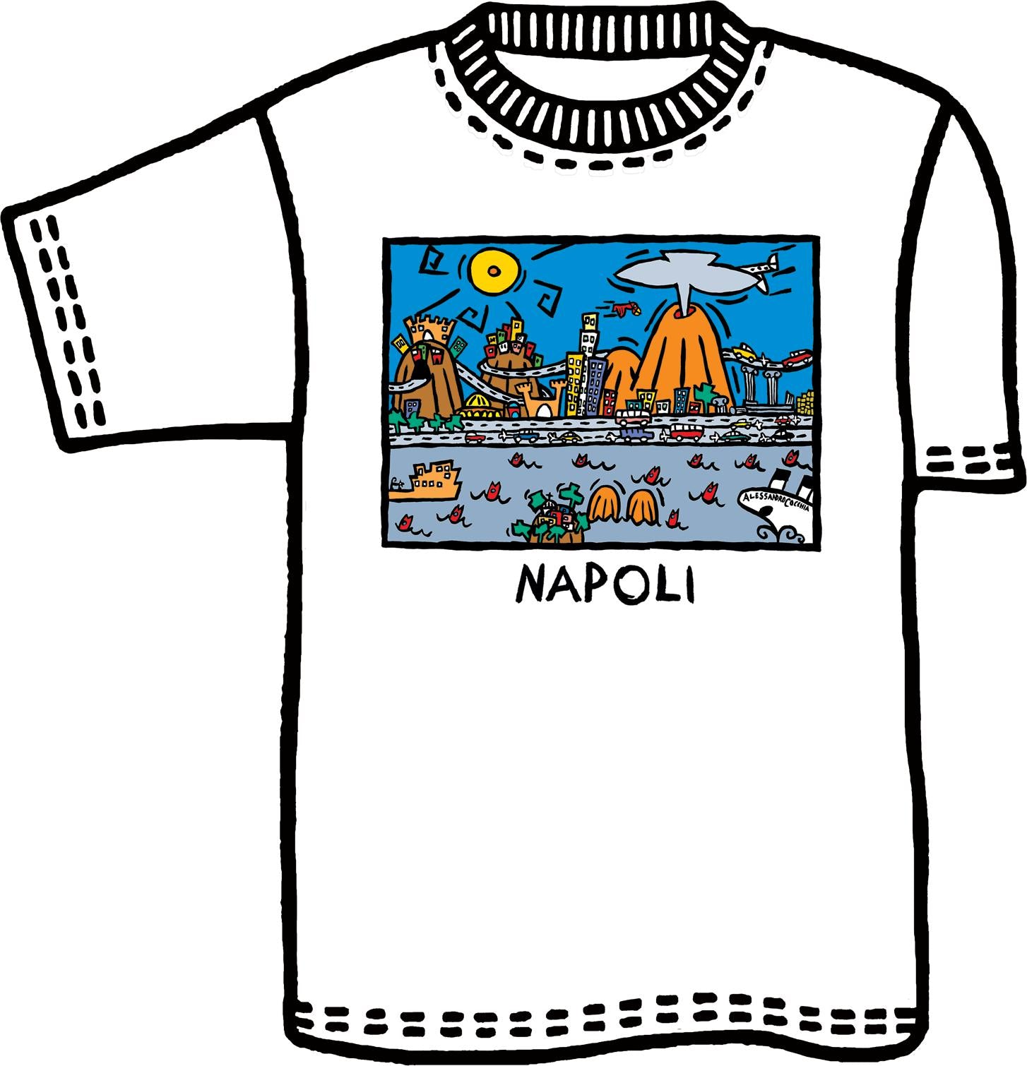 T-Shirt Colore&Calore Napoli – Kunst von Alessandro Cocchia auf 100% Baumwolle