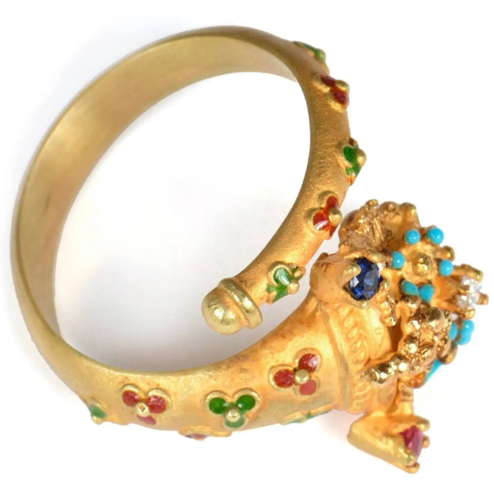 Anello cornucopia in oro 18KT con pietre