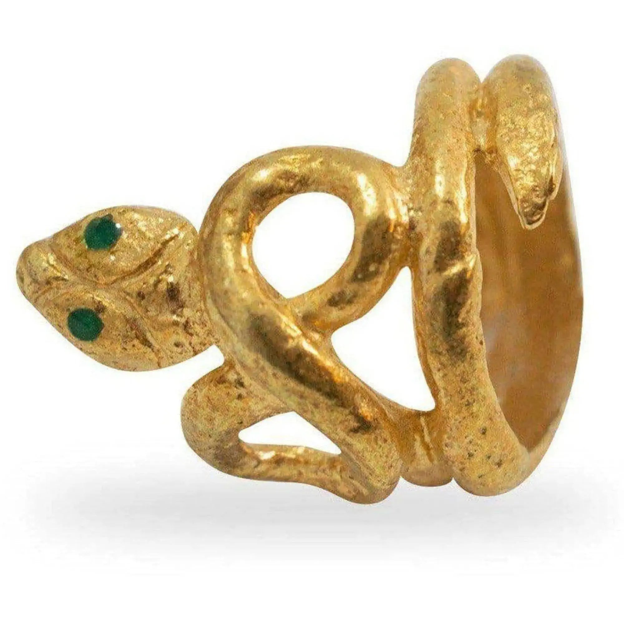 Anello serpente di Pompei in argento 925 placcato oro 18 kt