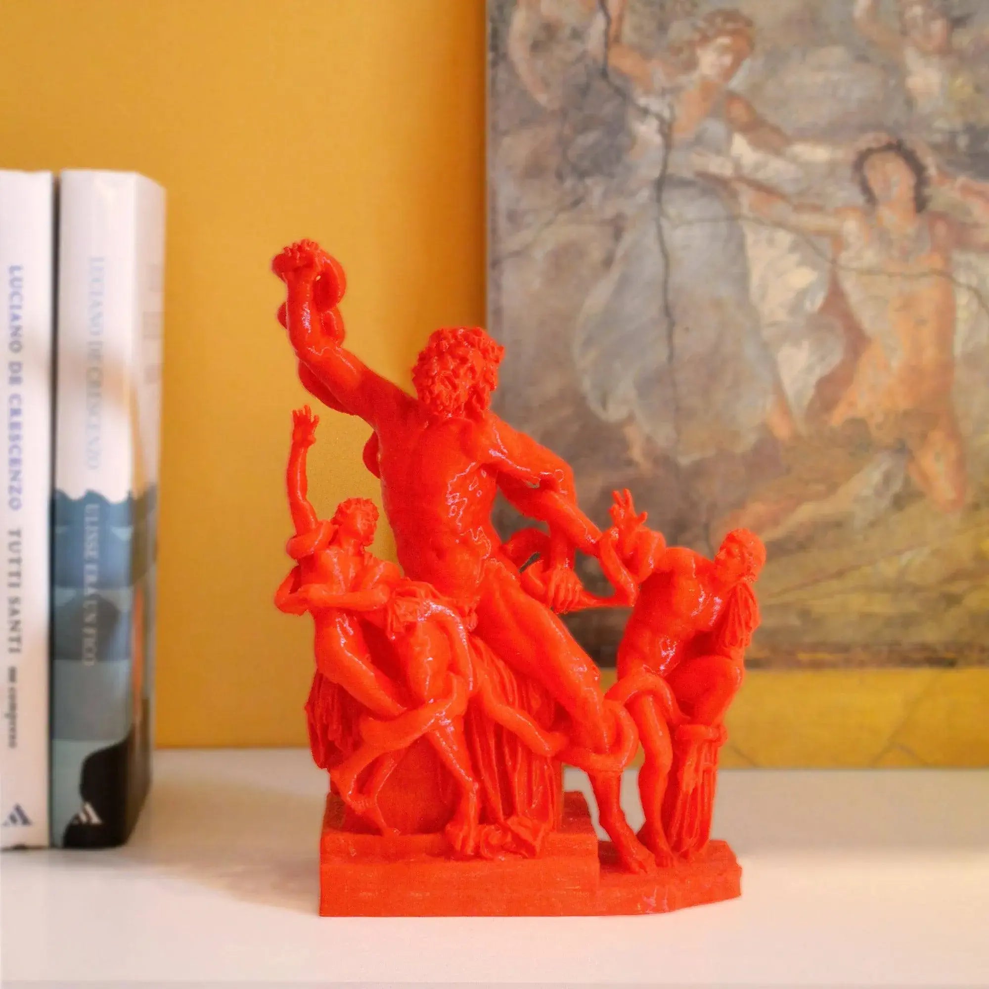 Stampa 3D del Laocoonte ed i suoi figli, statuetta rossa