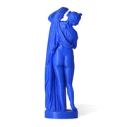 Statua Venere Afrodite Callipigia blu, visuale posteriore