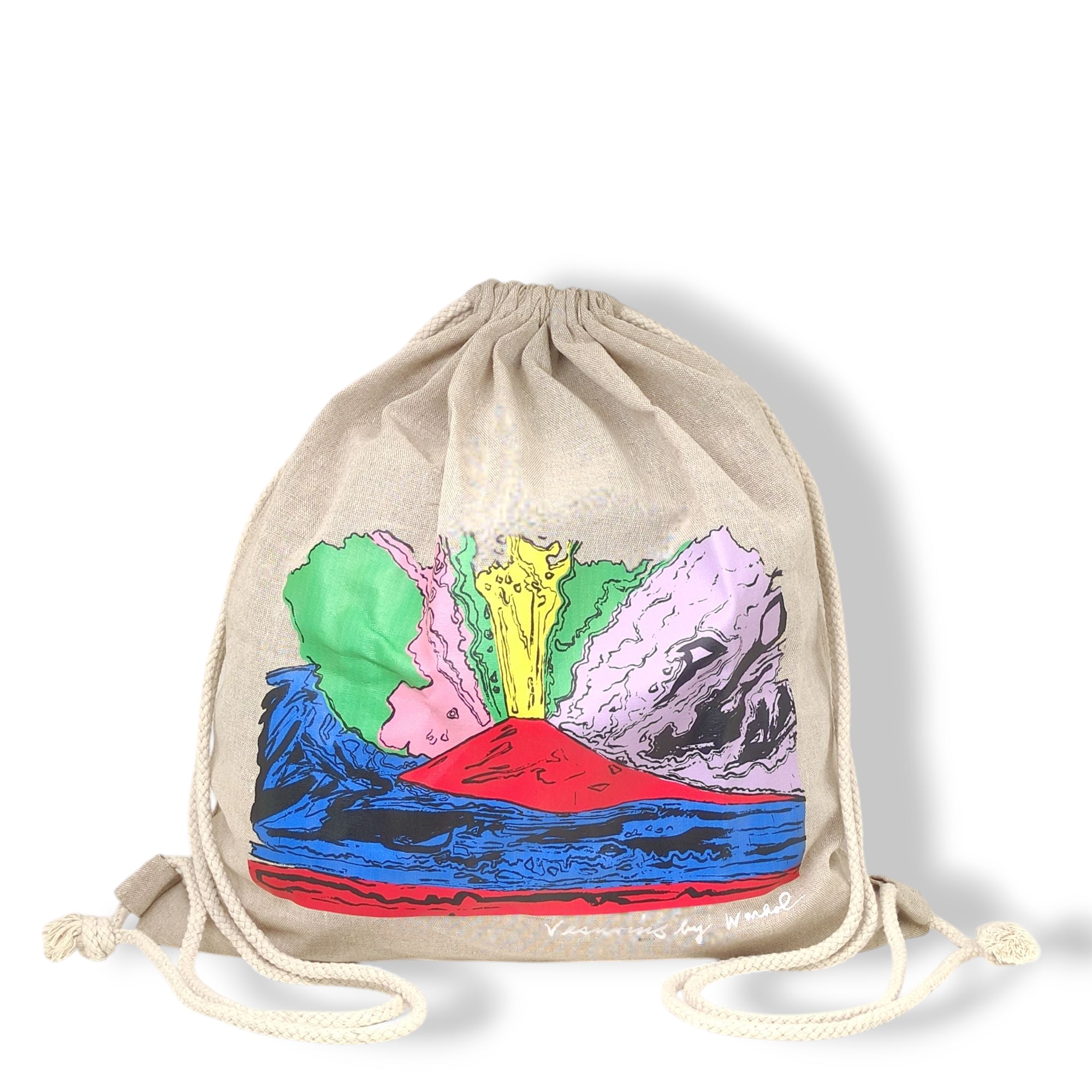 Cotton Backpack "Vesuvius" – Inspired by Andy Warhol, Vibrant Print and Made in Italy Quality