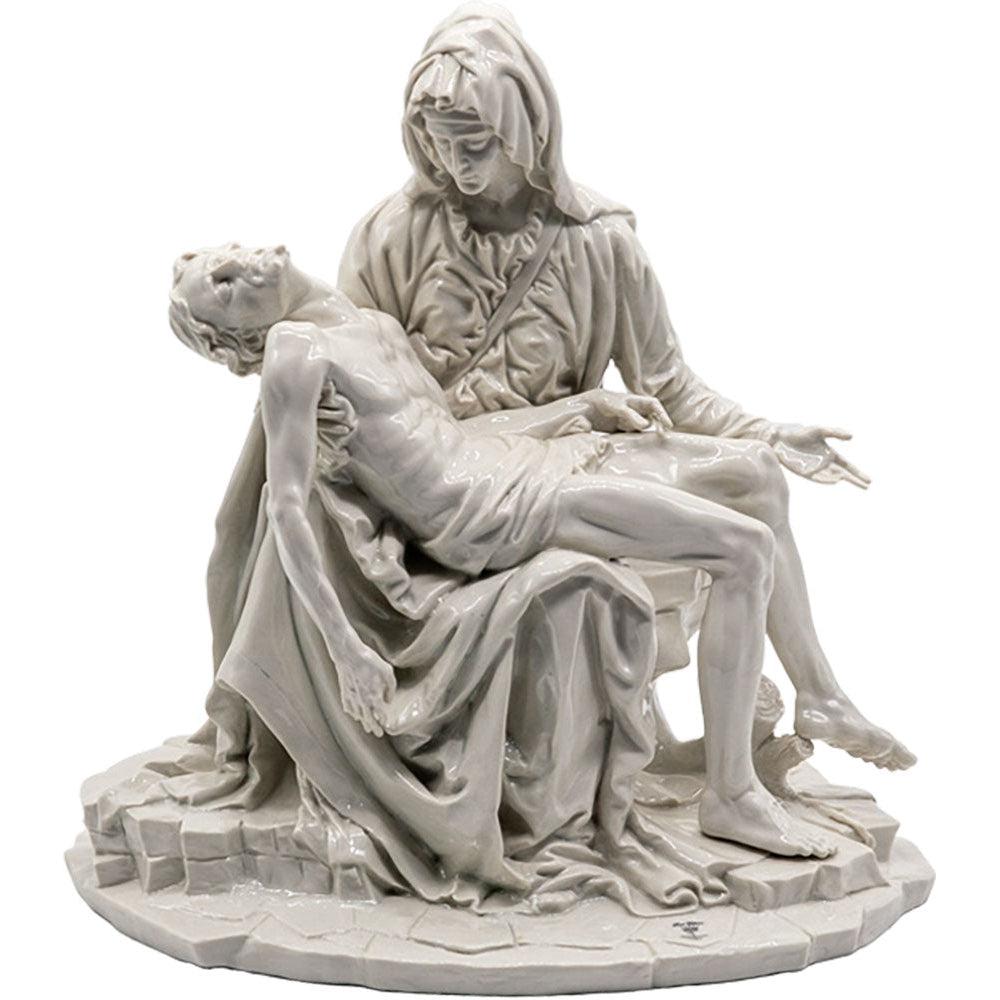 Michelangelo's Pietà in porcelain with glass bell | Museum Shop Italy